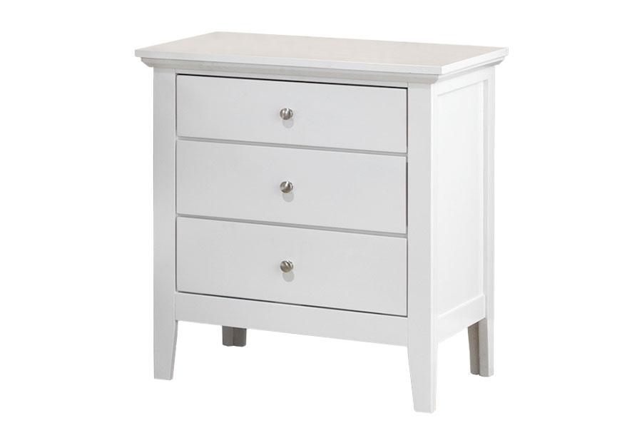 Lifestyle Jill White Three-Drawer Nightstand