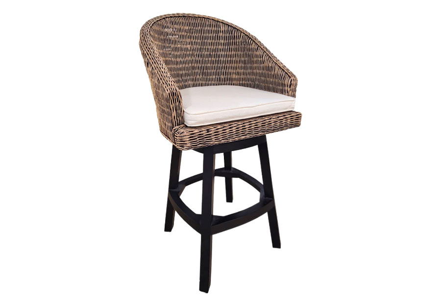 Terranova Wicker Antique Brown Swivel Barstool (29-Inch Seat Height)