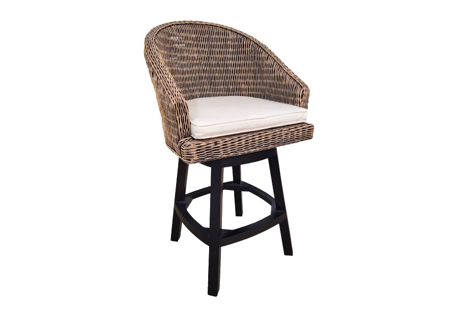 Terranova Wicker Antique Brown Swivel Barstool (24-Inch Seat Height)