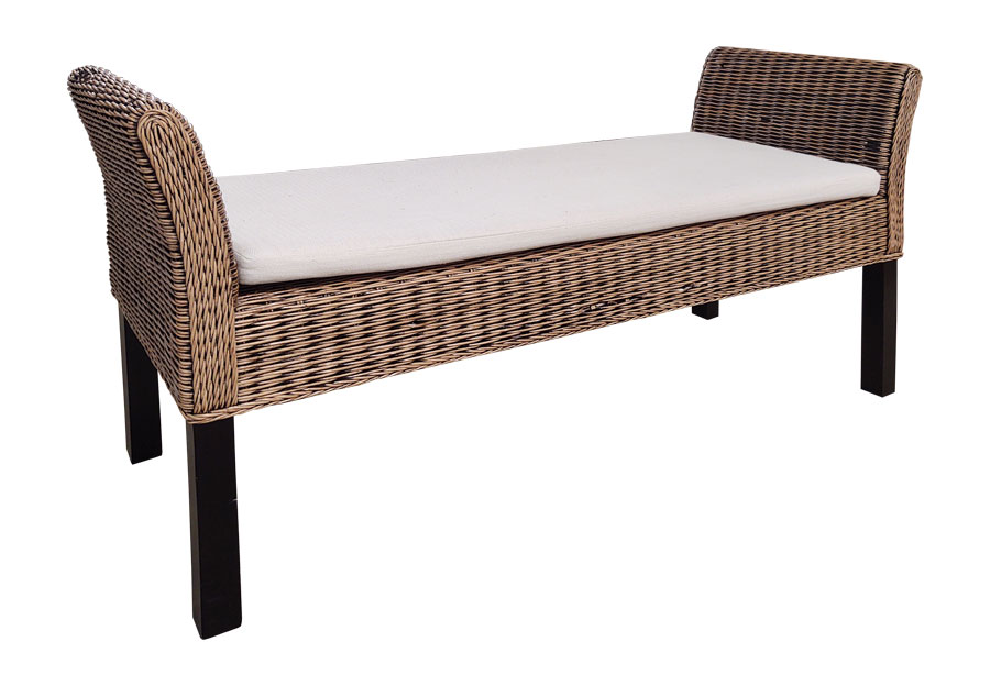 Terranova Wicker Antique Brown Bench