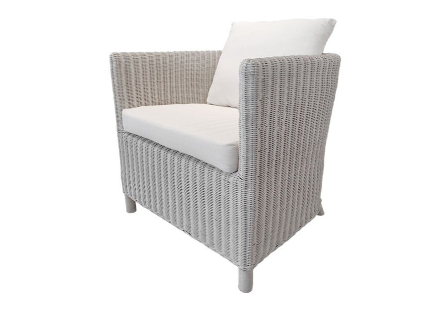 Terranova Paris Wicker White Wash Arm Chair