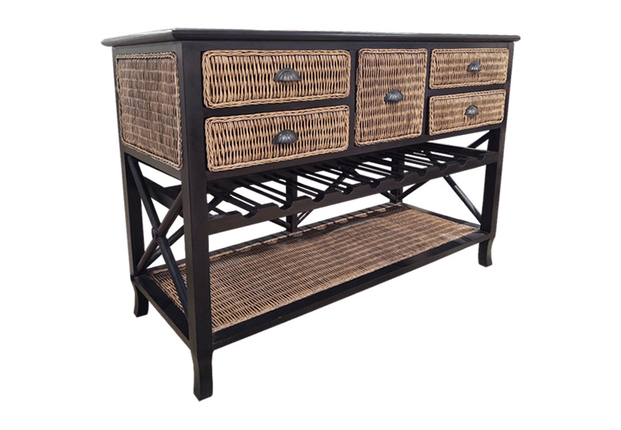 Terranova Moza Wicker Antique Brown Server