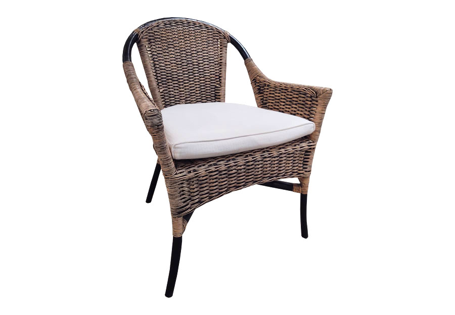 Terranova Miami Wicker Antique Brown Side Chair