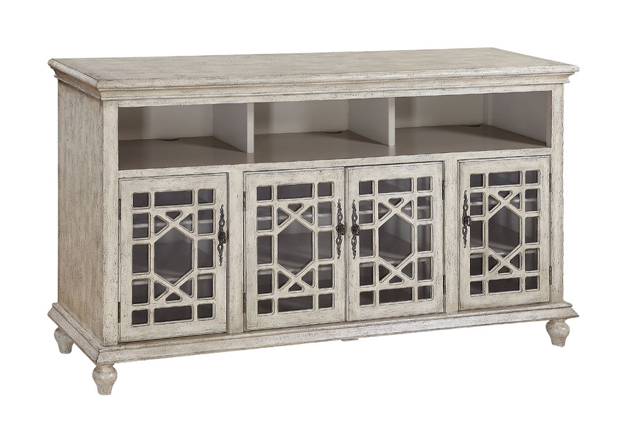 Coast To Coast Cream Four-Door 72-Inch Media Credenza