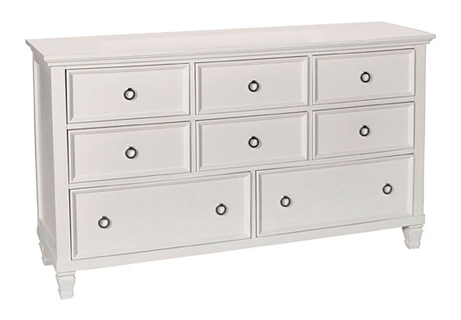 New Classic Tamarack White Eight-Drawer Dresser