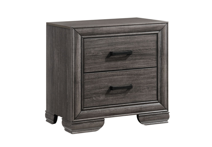 Lifestyle Shelton Grey Two-Drawer Nightstand