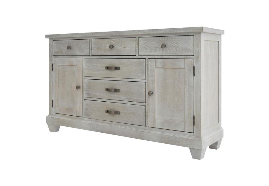 Lifestyle Crestview White Wash Six-Drawer Dresser