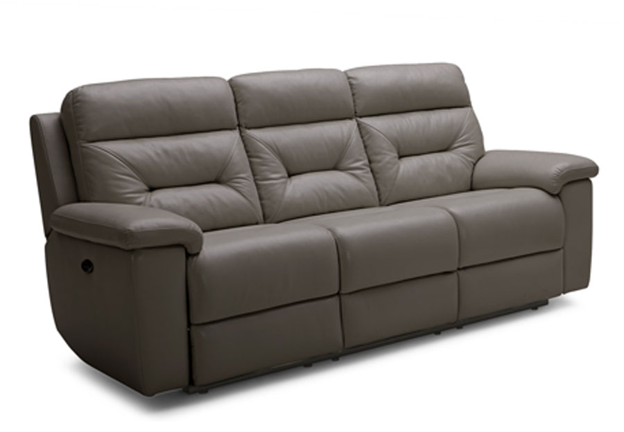 Kuka Grand Point Charcoal Manual Reclining Leather Match Sofa