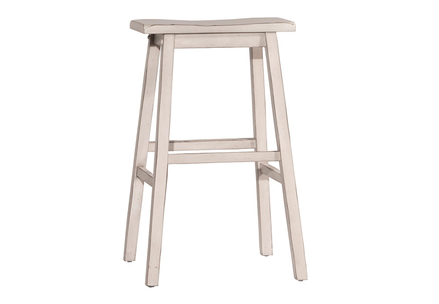 Hillsdale Moreno Sea White 24-Inch Saddle Barstool