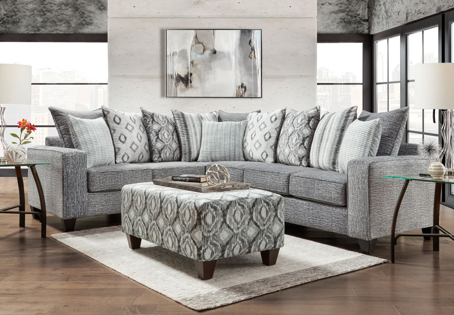 Affordable Furniture Stonewash Charcoal Sectional