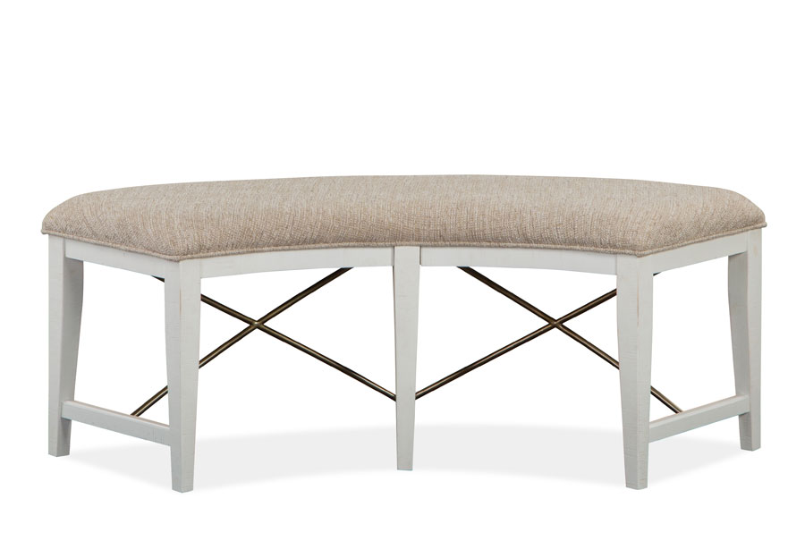 Magnussen Heron Cove White Curved Bench