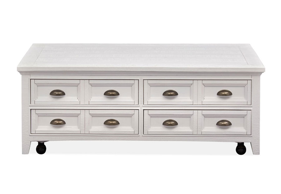 Magnussen Heron Cove White Lift Top Storage Cocktail Table