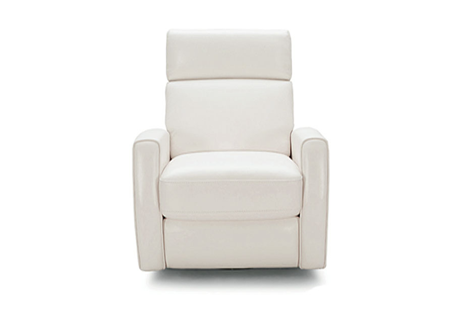 Kuka Kai Coconut Milk Power Leather Match Swivel Glider Recliner