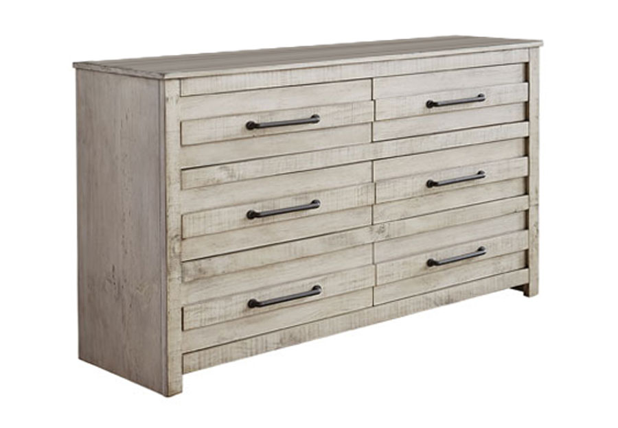 Hillsdale Villa Distressed White Dresser