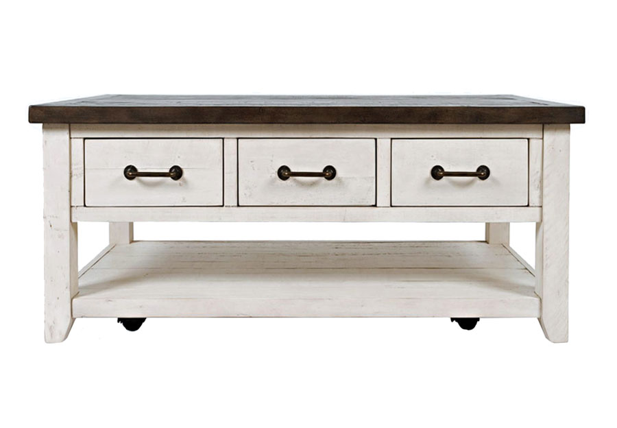 Jofran Madison County Harris Vintage White Cocktail Table