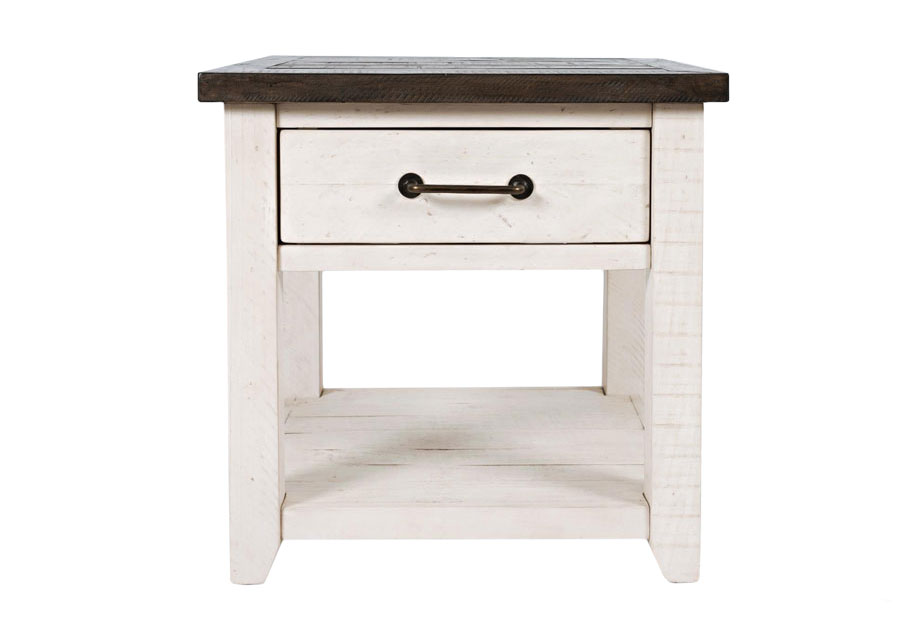 Jofran Madison County Harris Vintage White End Table