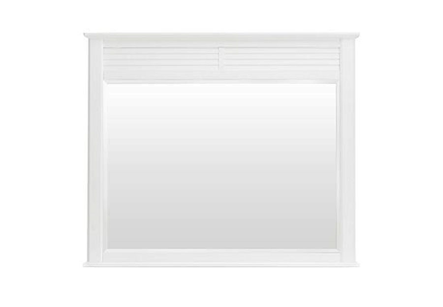 Lifestyle Compass White Beveled Mirror