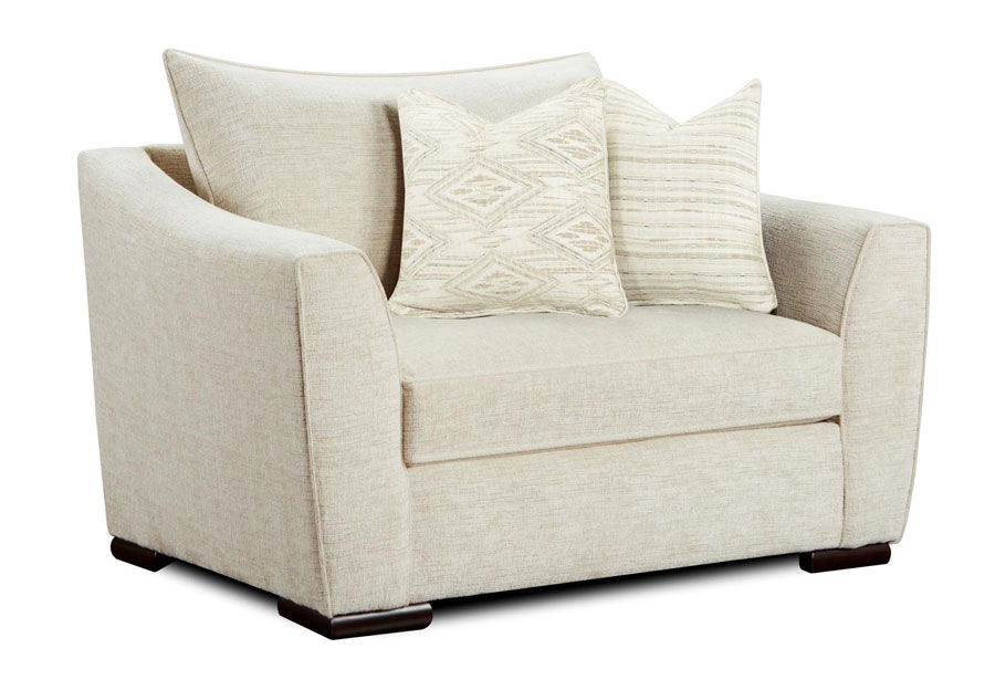 Fusion Vibrant Vision Oatmeal Chair and a Half with Boise and Western Front Blanco Pillows