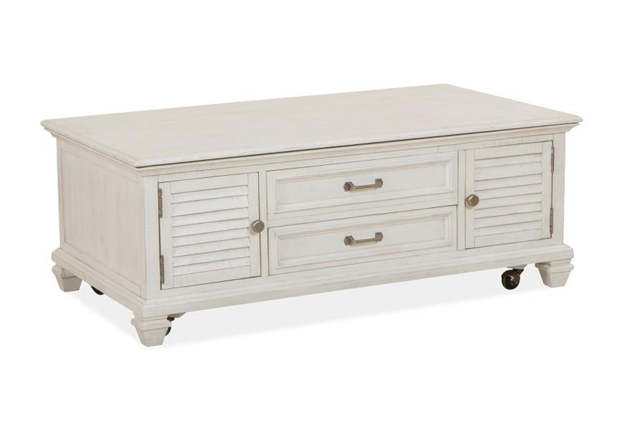 Magnussen Newport Lift Top Storage Cocktail Table with Casters