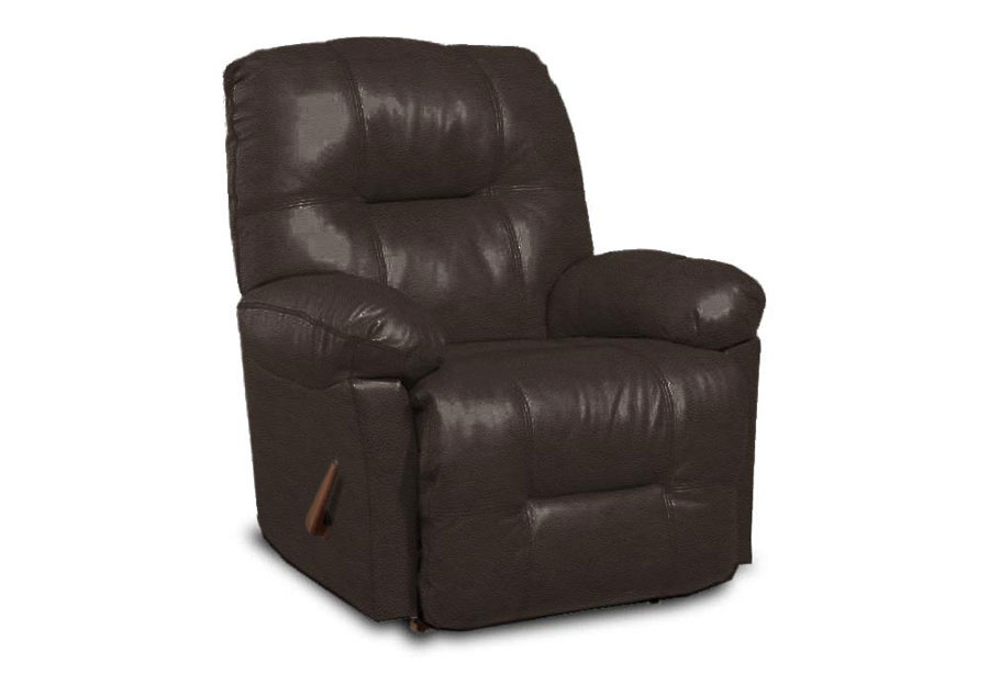 Best Zaynah Walnut Leather Match Rocker Recliner