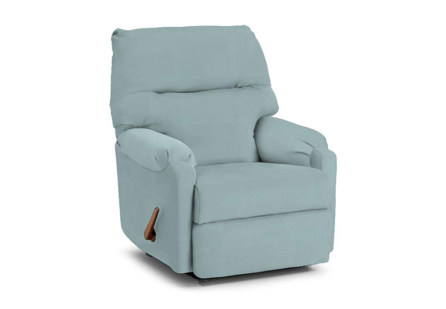 Best Jojo Light Blue Leather Match Rocker Recliner