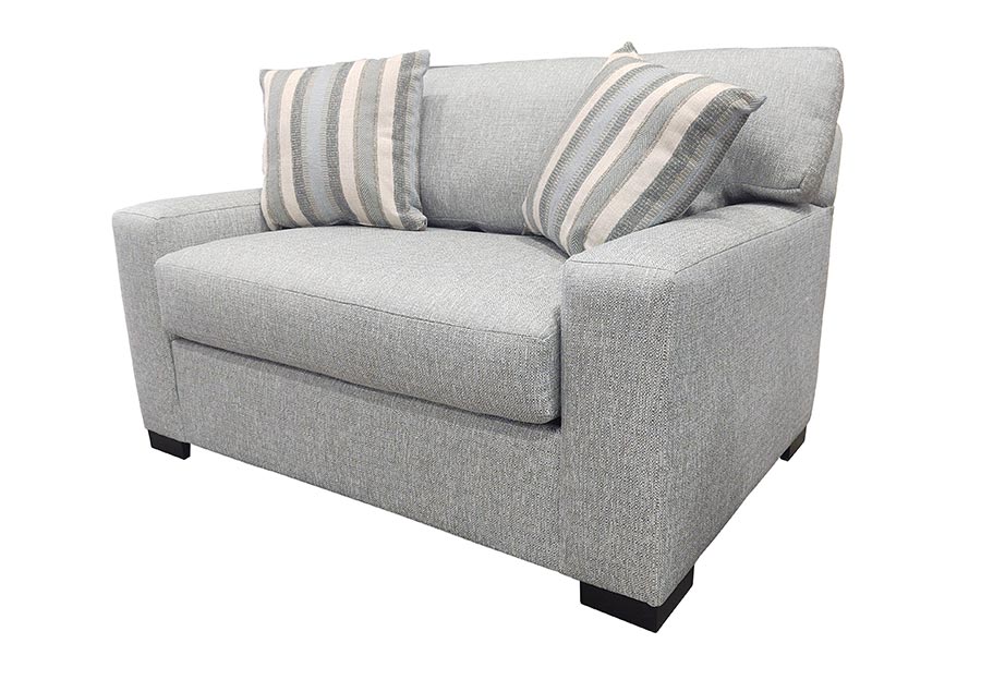 Overnight Sugarshack Mist Queen Sleeper Sofa with Sugarshack Salt and Adobe Powder Pillows