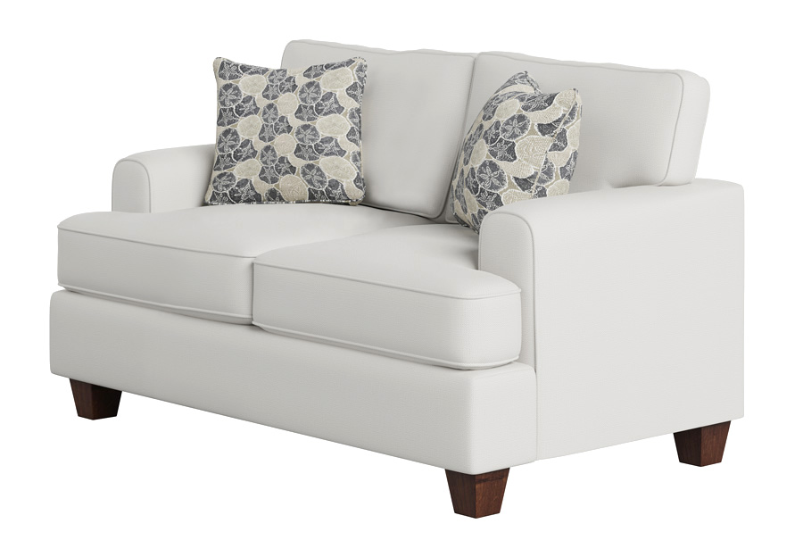 Fusion Max Pearl Loveseat with Seashore Sand Accent Pillows