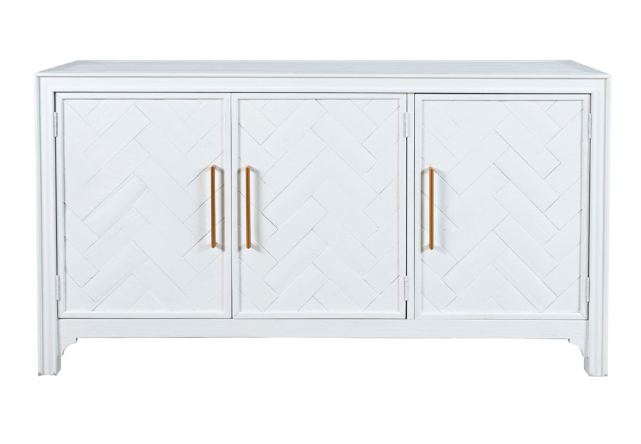 Jofran Gramercy Blanc Three-Door Accent Cabinet
