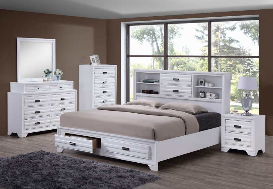 Furniture Warehouse Offers A Large, Bed Set With Headboard Storage
