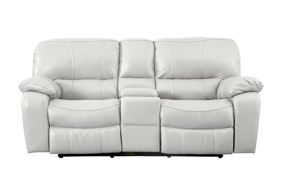 Cheers Sanibel Stone Leather Match Dual Power Reclining Console Loveseat