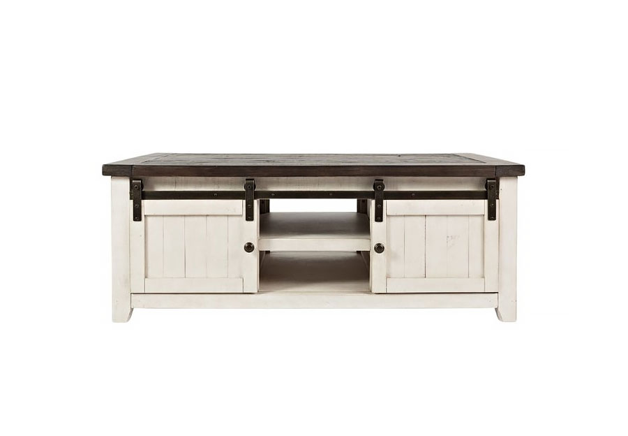 Jofran Vintage Harris White Barn Door Cocktail Table