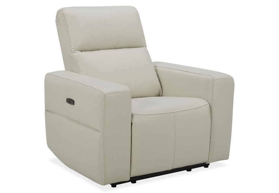 Kuka Relax Ave Ivory Leather Match Dual Power Recliner
