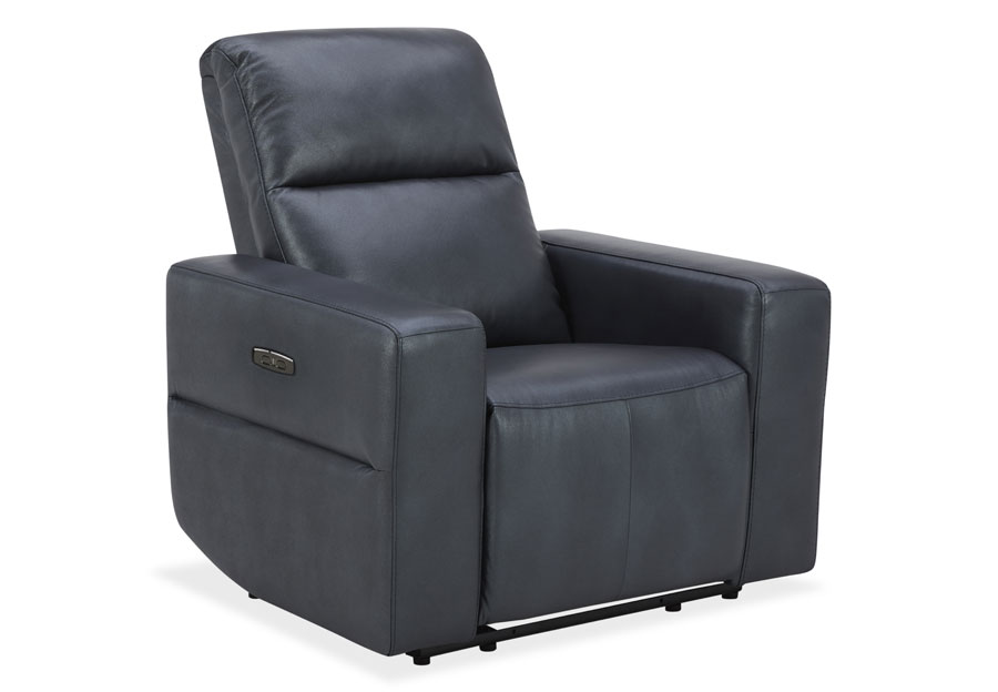 Kuka Relax Ave Navy Leather Match Dual Power Recliner