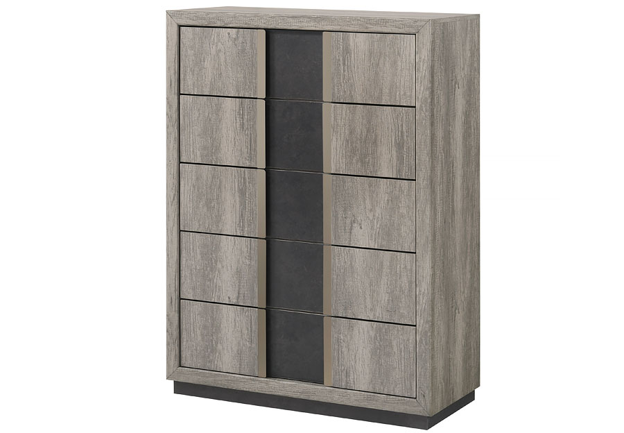 Lifestyles Sofia Grey Five Drawer Chest