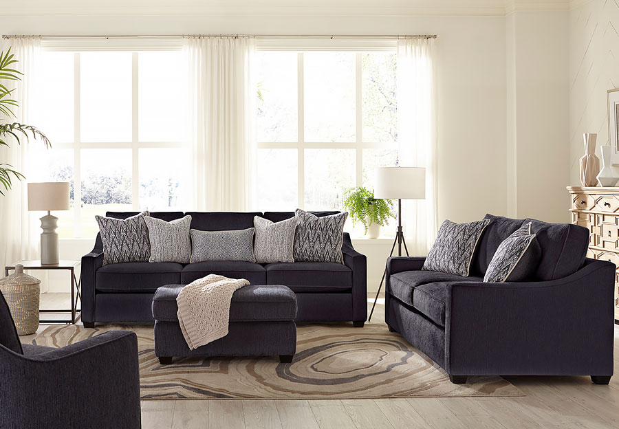 Behold Home Dakota Navy Sleeper Sofa and Loveseat