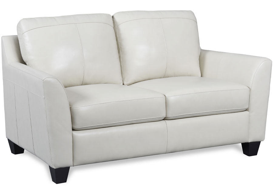 Leather Italia Keenan Cream Leather Match Loveseat