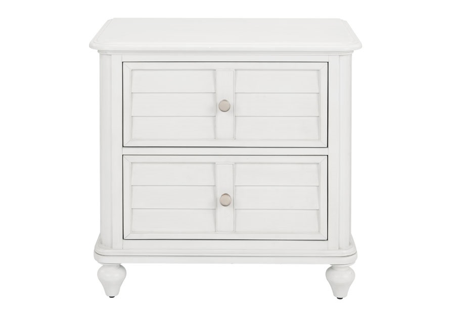 Powell Naples White Two-Drawer Nightstand