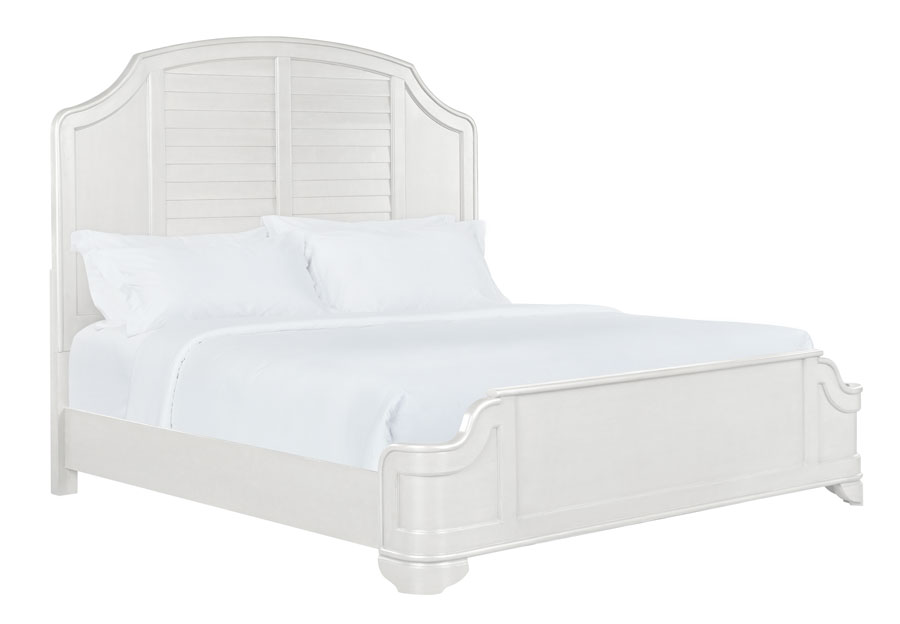 Powell Naples White Queen Panel Bed