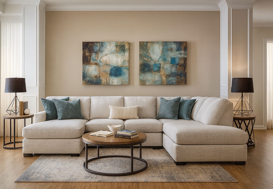 Woodhaven Hampstead Oyster Double Chaise Sectional