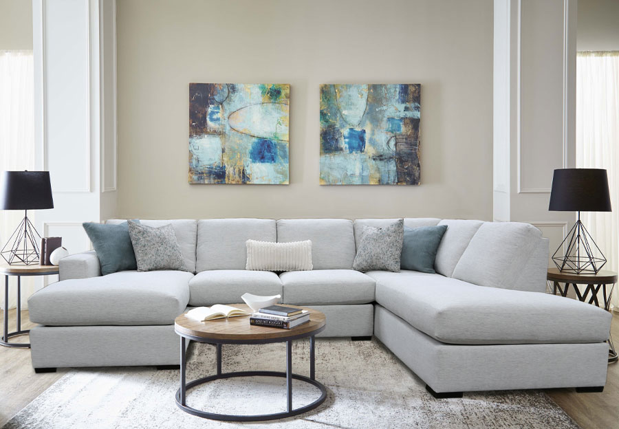 Woodhaven Hampstead Oyster Double Chaise Sectional
