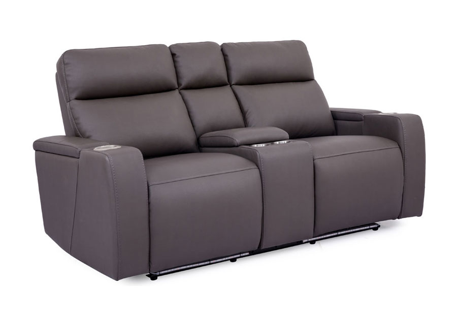 Cheers Lonzo Transformer Grey Dual Power Reclining Console Loveseat