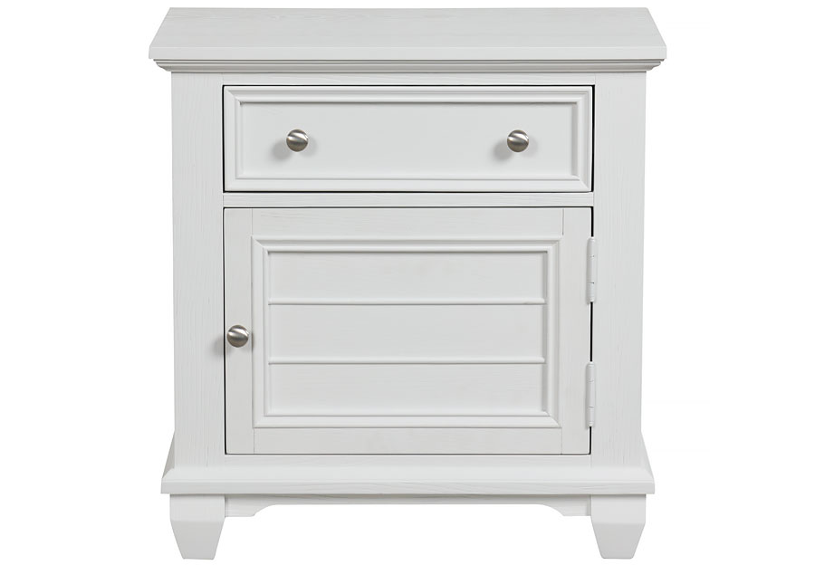 New Classic Jamestown White One Drawer One Door Nightstand