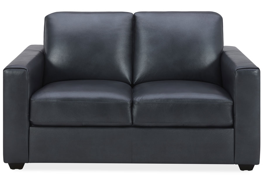 Kuka Aldon Navy Leather Loveseat