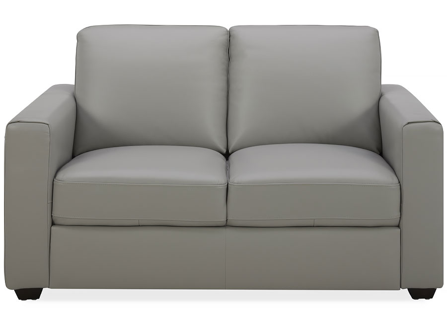 Kuka Aldon Light Grey Leather Loveseat