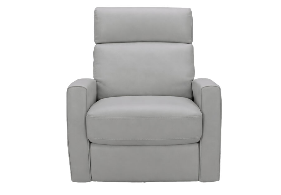 Kuka Kai Light Grey Power Leather Match Swivel Glider Recliner