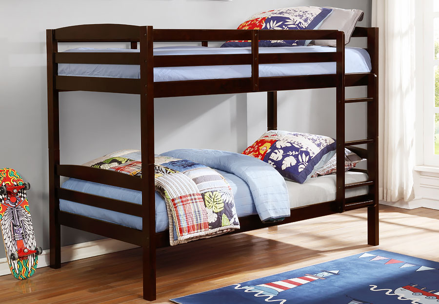 Lifestyles Jasper Espresso Twin Over Twin Bunk Bed
