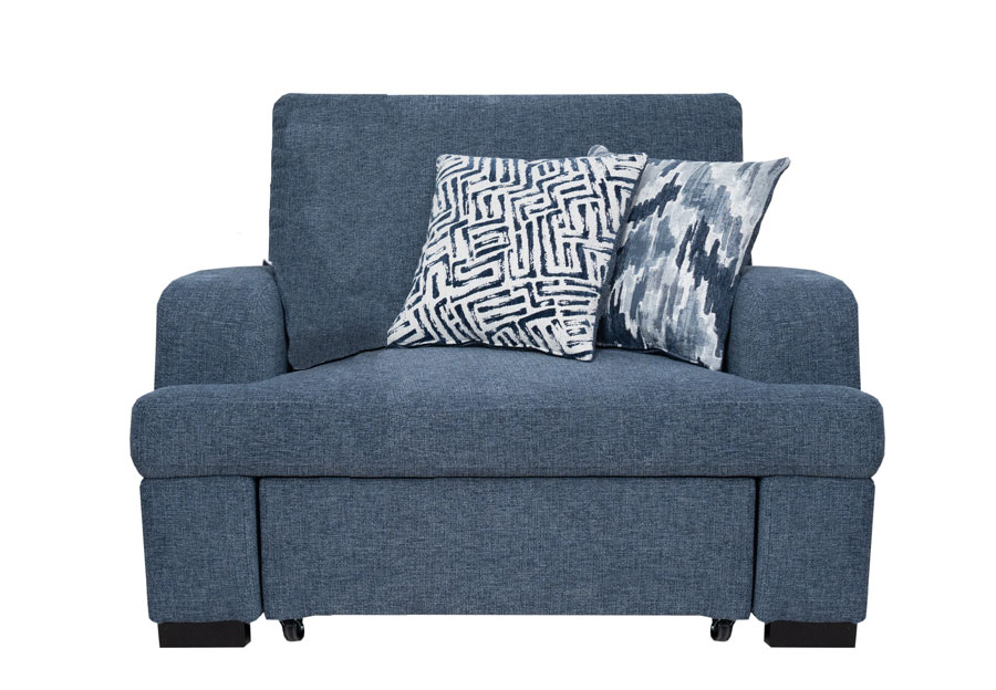 Fine Keaton Blue Pull Out Sleeper Chair