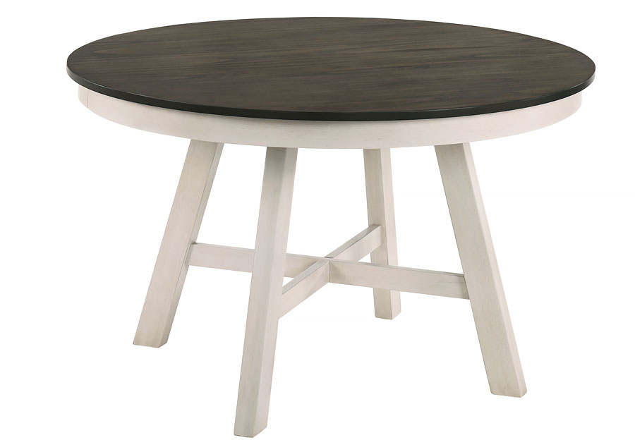 New Classic Maisie White and Brown Round Dining Table