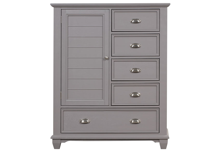 New Classic Jamestown Grey Chest Five Drawer One Door