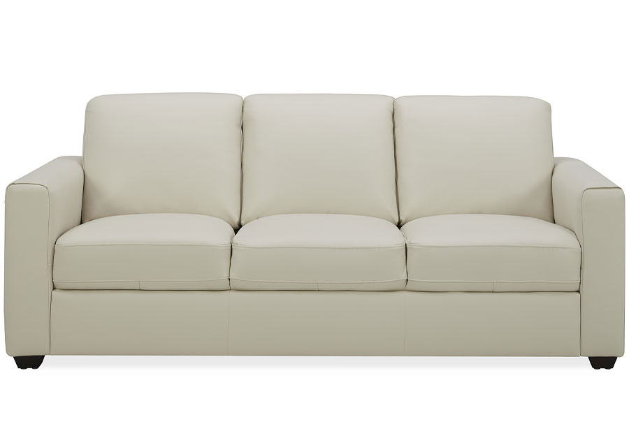 Kuka Aldon Coconut Milk Leather Sleeper Sofa with Memory Foam Mattress